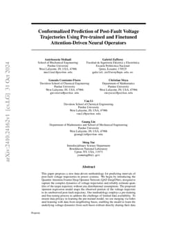 Conformalized Prediction of Post-Fault Voltage Trajectories Using
  Pre-trained and Finetuned Attention-Driven Neural Operators