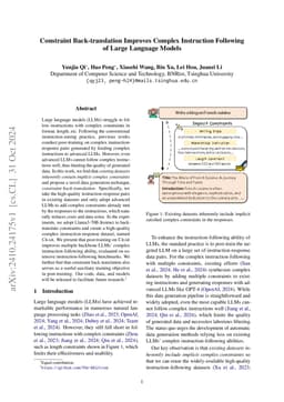 Constraint Back-translation Improves Complex Instruction Following of Large Language Models