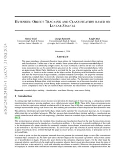 Extended Object Tracking and Classification based on Linear Splines