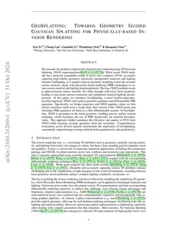 GeoSplatting: Towards Geometry Guided Gaussian Splatting for
  Physically-based Inverse Rendering
