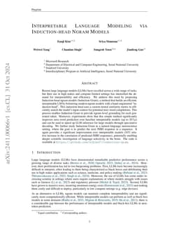 Interpretable Language Modeling via Induction-head Ngram Models