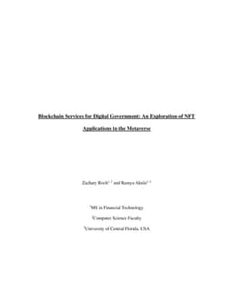 Blockchain Services for Digital Government: An Exploration of NFT
  Applications in the Metaverse