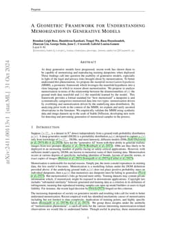A Geometric Framework for Understanding Memorization in Generative Models