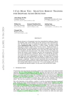 I Can Hear You: Selective Robust Training for Deepfake Audio Detection
