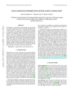 Angular Distance Distribution Loss for Audio Classification