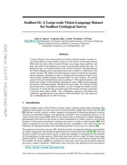 SeafloorAI: A Large-scale Vision-Language Dataset for Seafloor
  Geological Survey