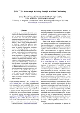RESTOR: Knowledge Recovery through Machine Unlearning