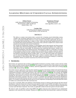 Learning Mixtures of Unknown Causal Interventions