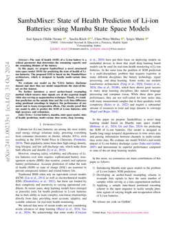 SambaMixer: State of Health Prediction of Li-ion Batteries using Mamba
  State Space Models