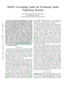 MACE: Leveraging Audio for Evaluating Audio Captioning Systems