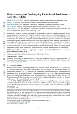 Understanding and Co-designing Photo-based Reminiscence with Older
  Adults