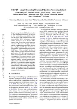 GRS-QA -- Graph Reasoning-Structured Question Answering Dataset