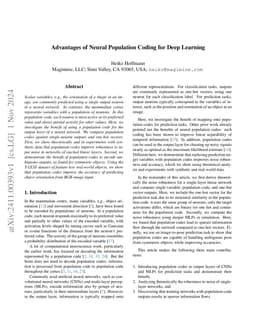 Advantages of Neural Population Coding for Deep Learning