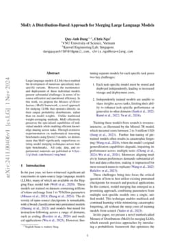 MoD: A Distribution-Based Approach for Merging Large Language Models