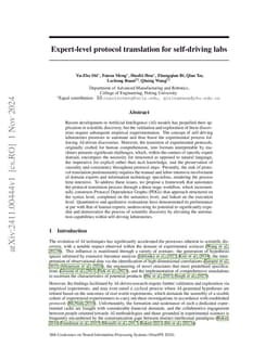Expert-level protocol translation for self-driving labs
