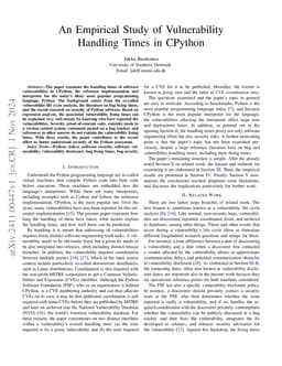 An Empirical Study of Vulnerability Handling Times in CPython