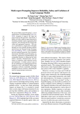 Multi-expert Prompting Improves Reliability, Safety, and Usefulness of
  Large Language Models