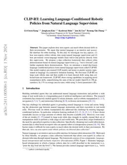 CLIP-RT: Learning Language-Conditioned Robotic Policies from Natural Language Supervision