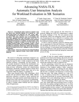 Advancing NASA-TLX: Automatic User Interaction Analysis for Workload
  Evaluation in XR Scenarios