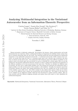 Analyzing Multimodal Integration in the Variational Autoencoder from an
  Information-Theoretic Perspective