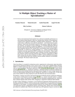 Is Multiple Object Tracking a Matter of Specialization?