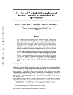 Provably and Practically Efficient Adversarial Imitation Learning with
  General Function Approximation