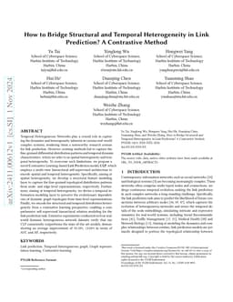 How to Bridge Spatial and Temporal Heterogeneity in Link Prediction? A
  Contrastive Method