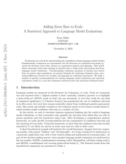 Adding Error Bars to Evals: A Statistical Approach to Language Model
  Evaluations