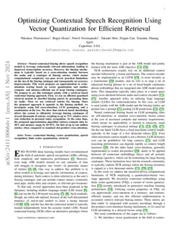 Optimizing Contextual Speech Recognition Using Vector Quantization for
  Efficient Retrieval