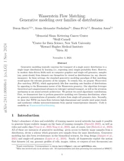 Wasserstein Flow Matching: Generative modeling over families of
  distributions