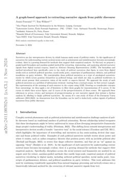 Extracting narrative signals from public discourse: a network-based approach