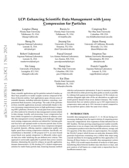 LCP: Enhancing Scientific Data Management with Lossy Compression for
  Particles