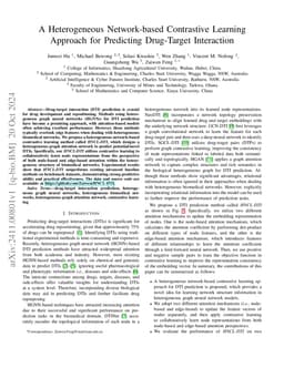 A Heterogeneous Network-based Contrastive Learning Approach for
  Predicting Drug-Target Interaction