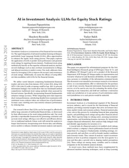 AI in Investment Analysis: LLMs for Equity Stock Ratings