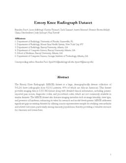 Emory Knee Radiograph (MRKR) Dataset