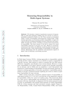 Measuring Responsibility in Multi-Agent Systems