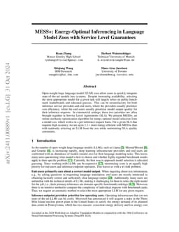 MESS+: Energy-Optimal Inferencing in Language Model Zoos with Service
  Level Guarantees