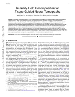 Intensity Field Decomposition for Tissue-Guided Neural Tomography
