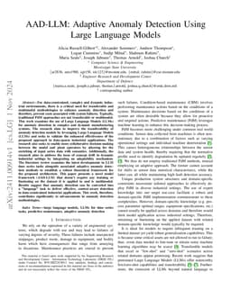 AAD-LLM: Adaptive Anomaly Detection Using Large Language Models