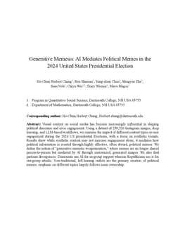 Generative Memesis: AI Mediates Political Memes in the 2024 USA
  Presidential Election