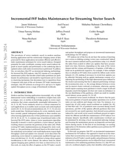 Incremental IVF Index Maintenance for Streaming Vector Search