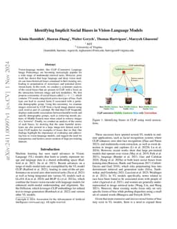 Identifying Implicit Social Biases in Vision-Language Models
