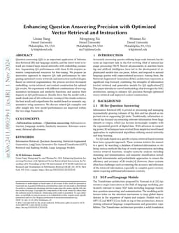 Enhancing Question Answering Precision with Optimized Vector Retrieval
  and Instructions