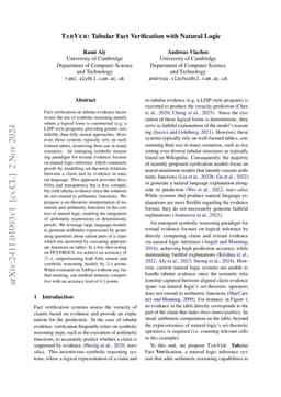 TabVer: Tabular Fact Verification with Natural Logic