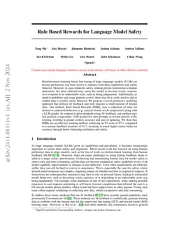 Rule Based Rewards for Language Model Safety