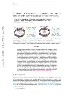 X-Drive: Cross-modality consistent multi-sensor data synthesis for
  driving scenarios