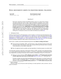 Data movement limits to frontier model training