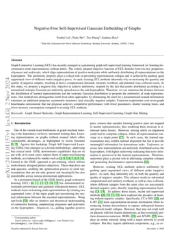 Negative-Free Self-Supervised Gaussian Embedding of Graphs