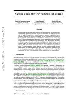 Marginal Causal Flows for Validation and Inference