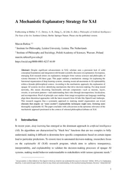 A Mechanistic Explanatory Strategy for XAI